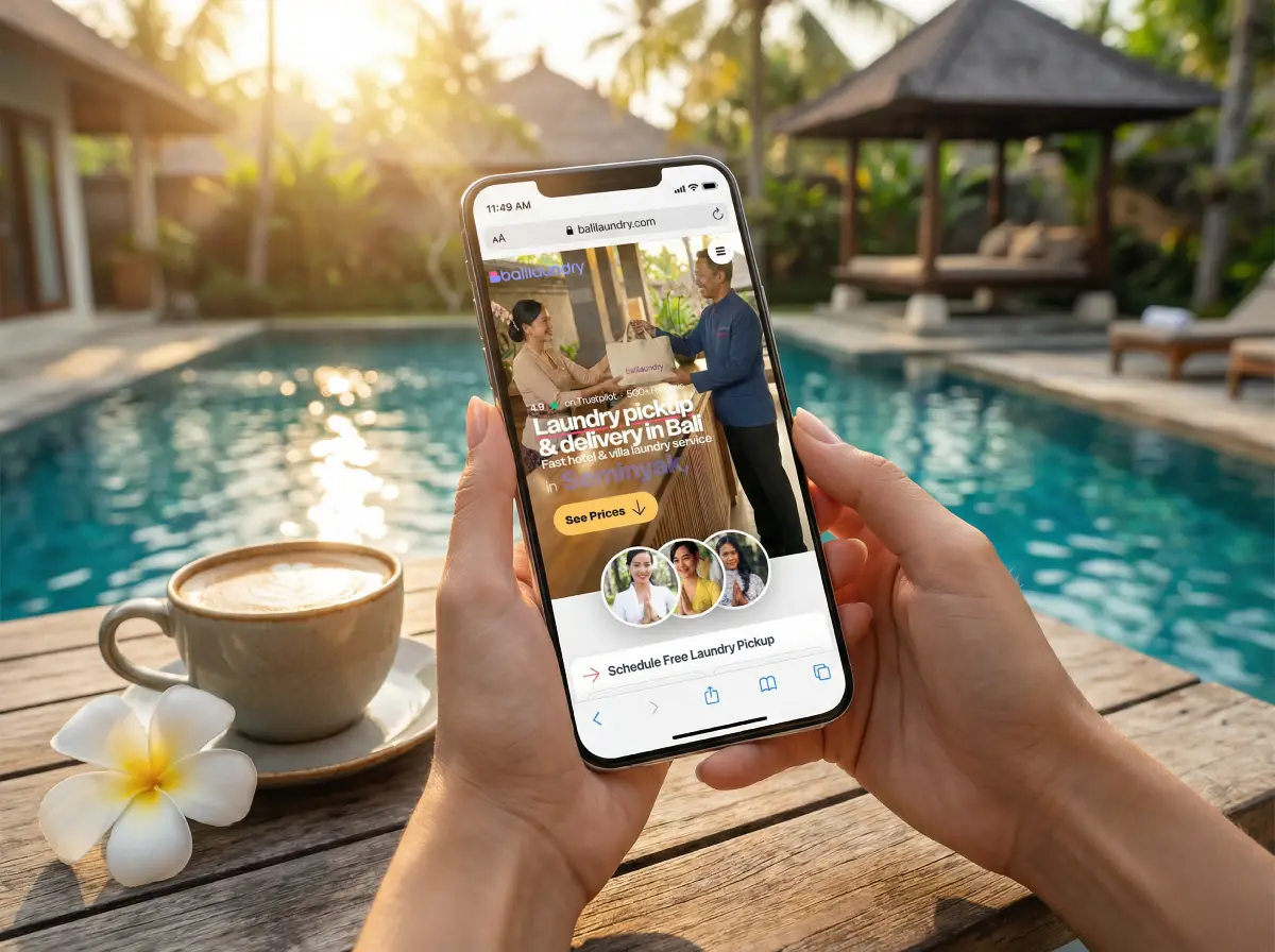 Schedule laundry online in Bali
